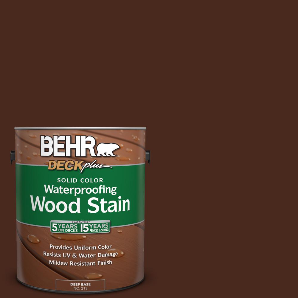 BEHR DECKplus 1 gal. SC117 Russet Solid Color Waterproofing Wood