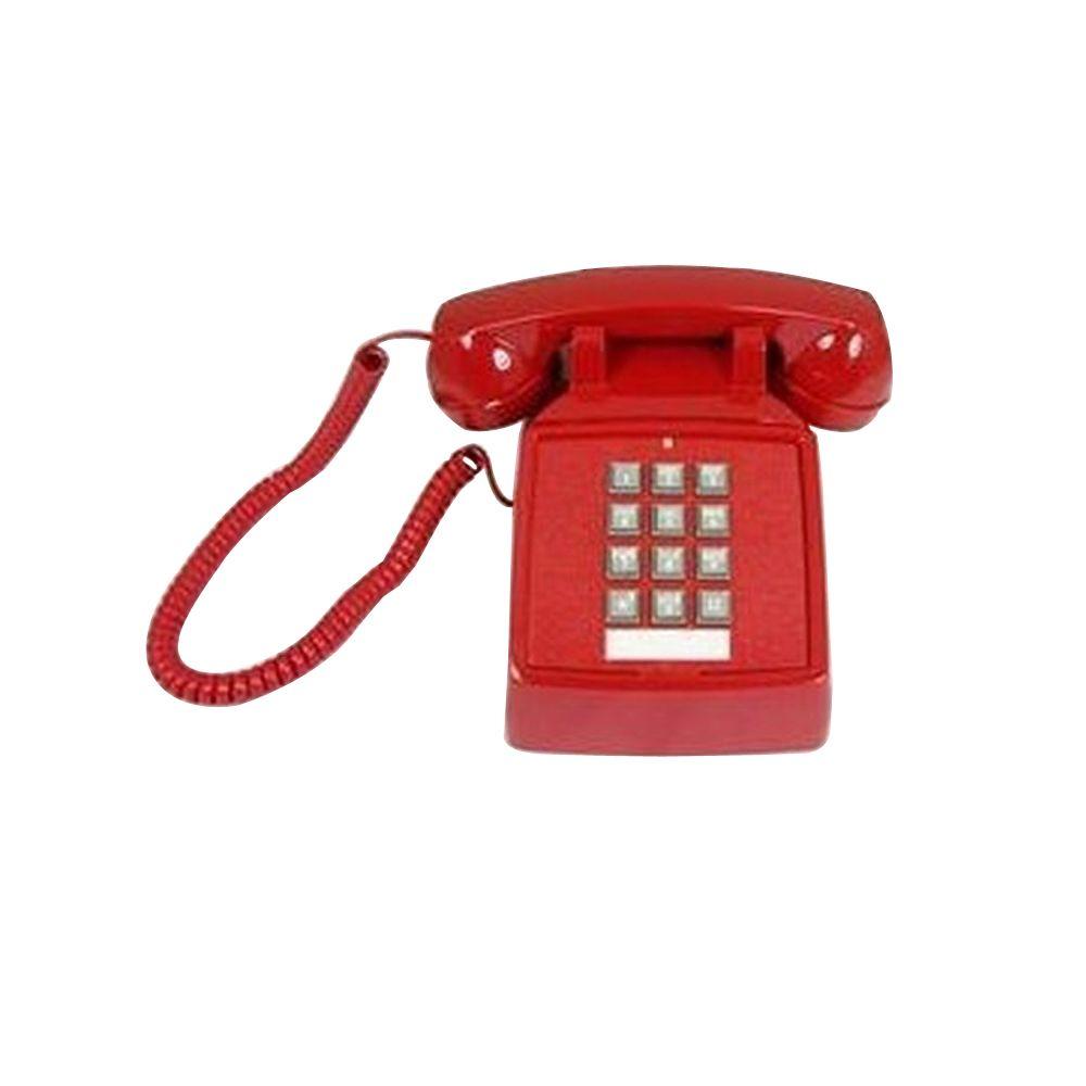 Cortelco Desk Corded Telephone with Volume Control RedITT2500VRD
