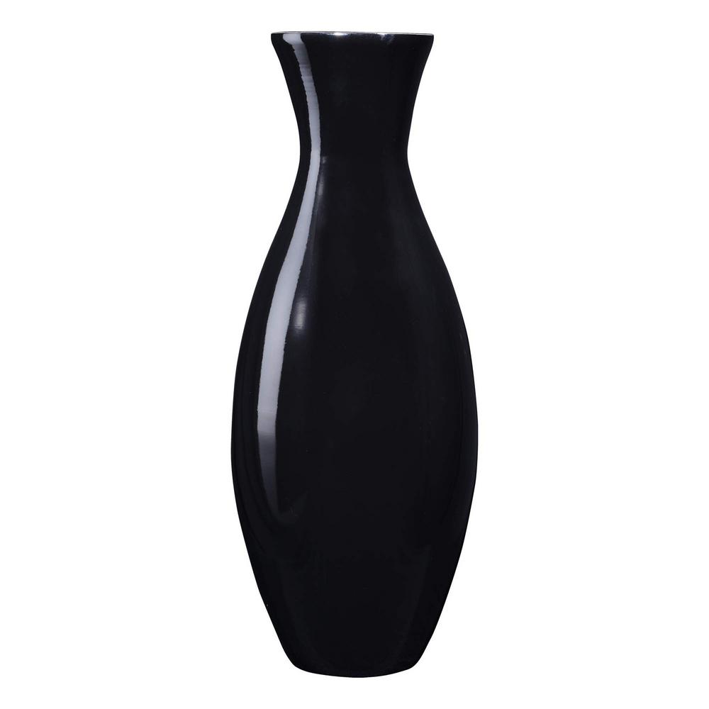 Villacera 20 in. Black Decorative Handcrafted Classic Bamboo Floor Vase