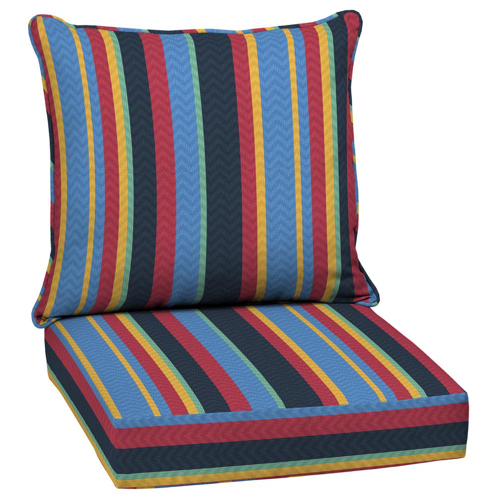 Arden Selections Driweave Tuscan Stripe Outdoor Deep Seat Lounge Chair Cushion Set