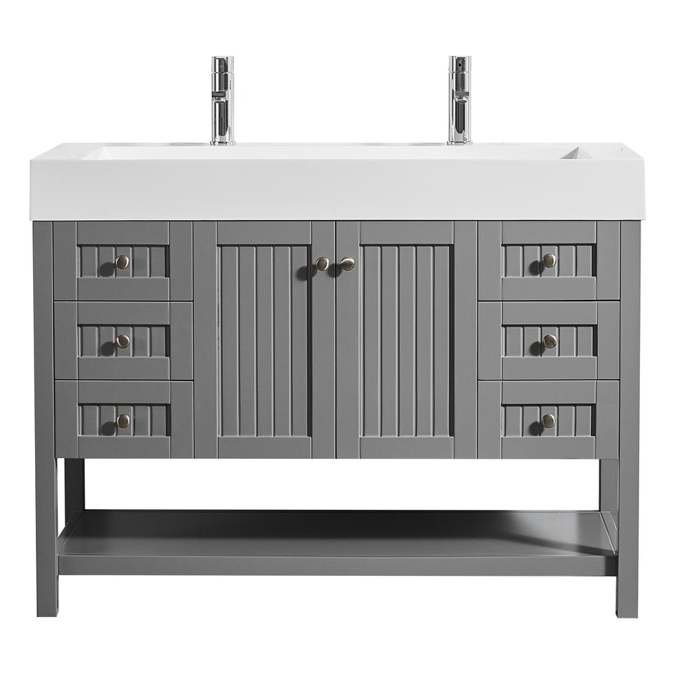 ROSWELL Pavia 48 in. W x 20 in. D Vanity in Grey with Acrylic 