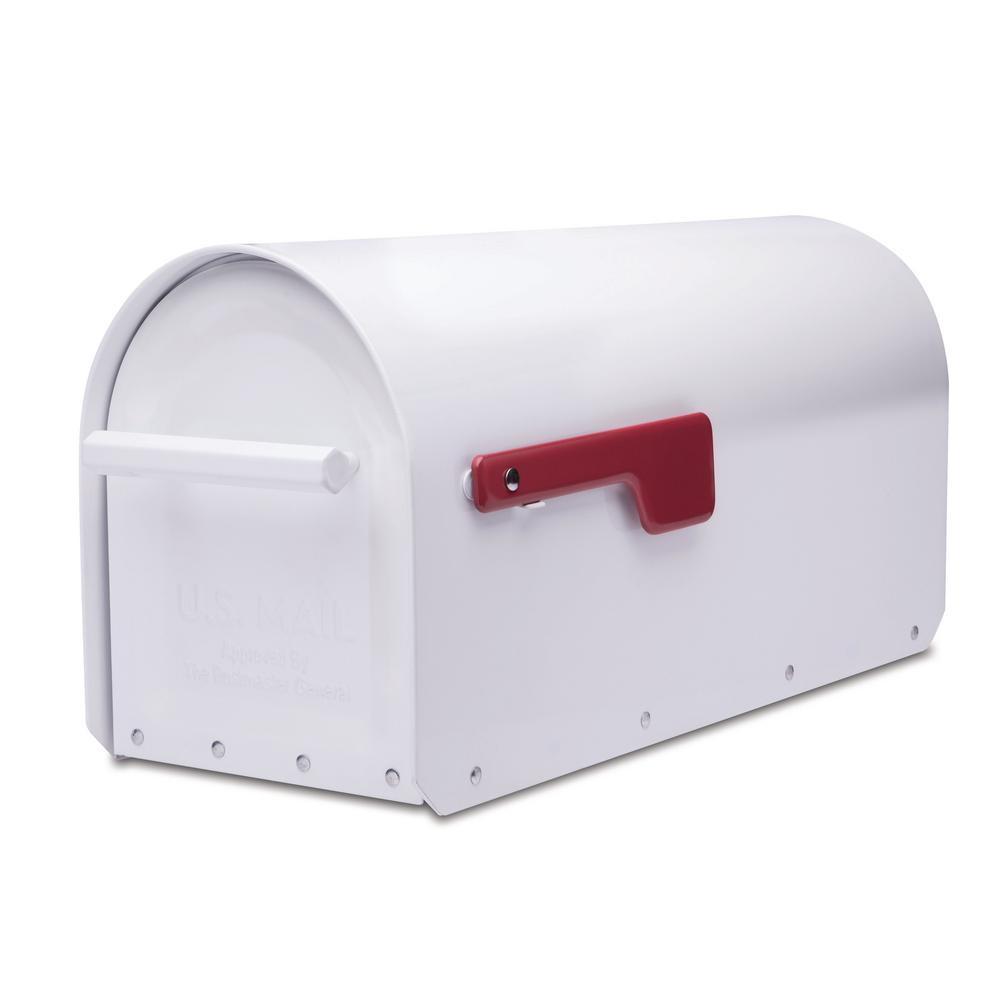 Architectural Mailboxes Sequoia White Heavy Duty Post Mount Mailbox