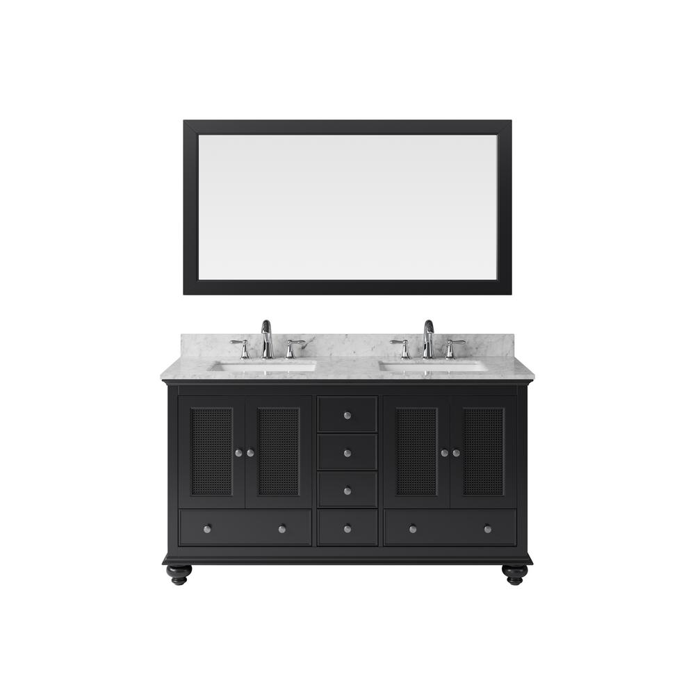 Exclusive Heritage Bathroom Vanities Bath The Home Depot 60 In Vanity Espresso With Marble Top Carrara White Basin