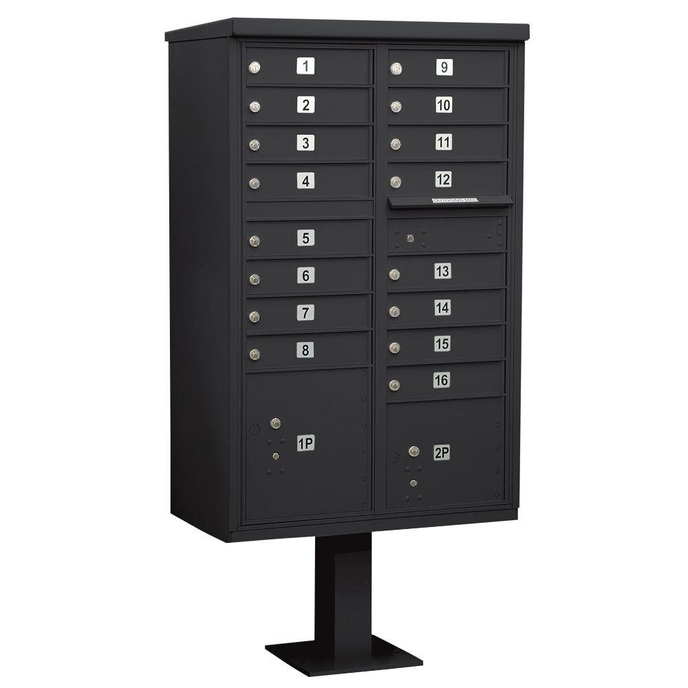 Salsbury Industries Black USPS Access Cluster Box Unit with 16 A Size