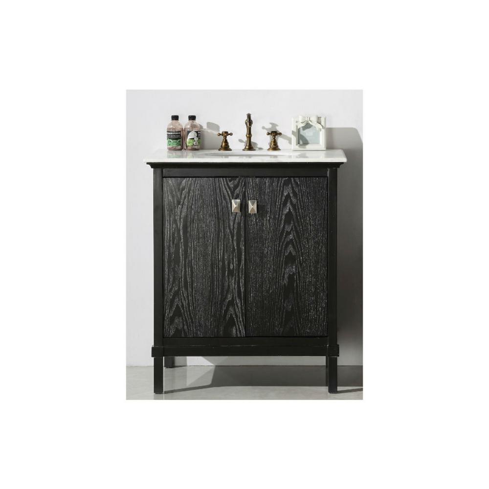 30 In Vanity Antique Black With Marble Top White Basin 30 In Vanity Antique Black With Marble Top White Basin