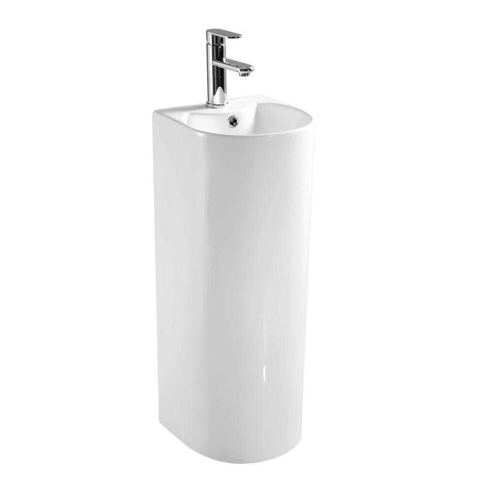 Swiss Madison Sublime Rounded Basin Pedestal Sink in Glossy WhiteSM