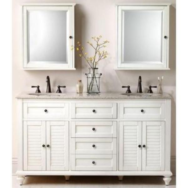 Home Decorators Collection Hamilton 23 3 4 In W X 27 In H X 8 In D Framed Surface Mount Bathroom Medicine Cabinet In Ivory 0567500410 The Home Depot