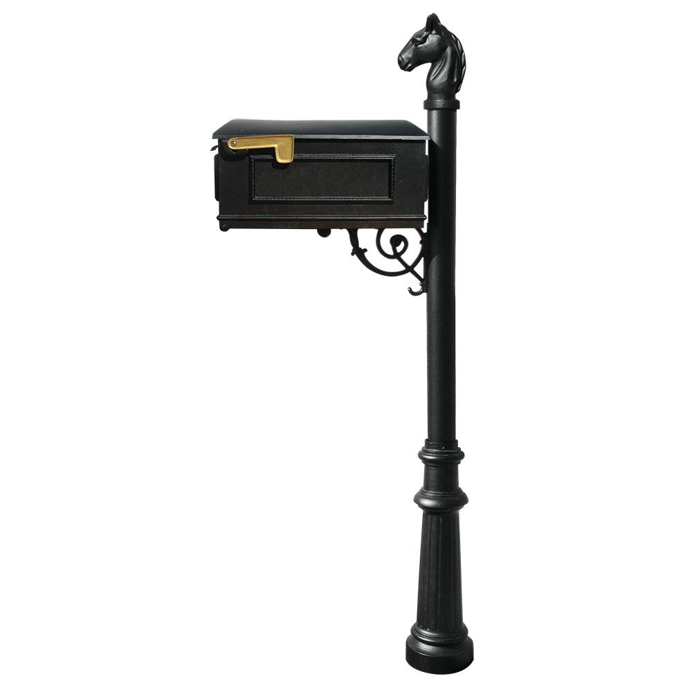 Lewiston Black Post Mount Non Locking Mailbox System Lm 801 Blk