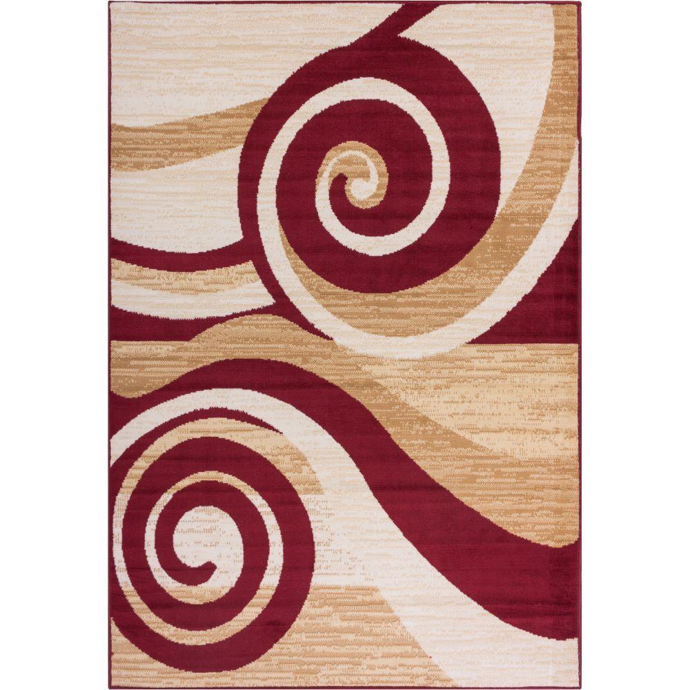 Well Woven Miami Maple Waves Modern Scrolls 5 Ft X 7 Red Area Well Woven Miami Maple Waves Modern Scrolls 5 Ft X 7 Red Area