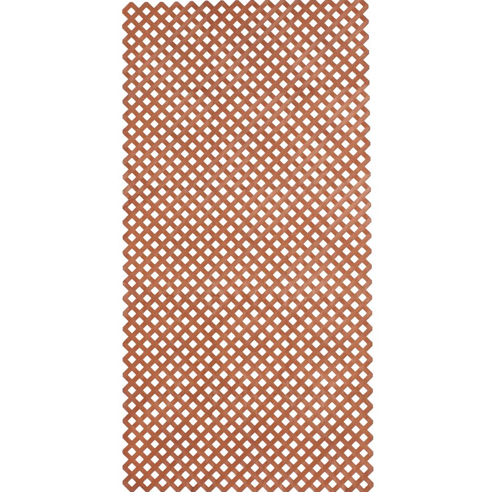 Veranda 4 Ft X 8 California Redwood Privacy Vinyl Lattice Ft X 8 California Redwood
