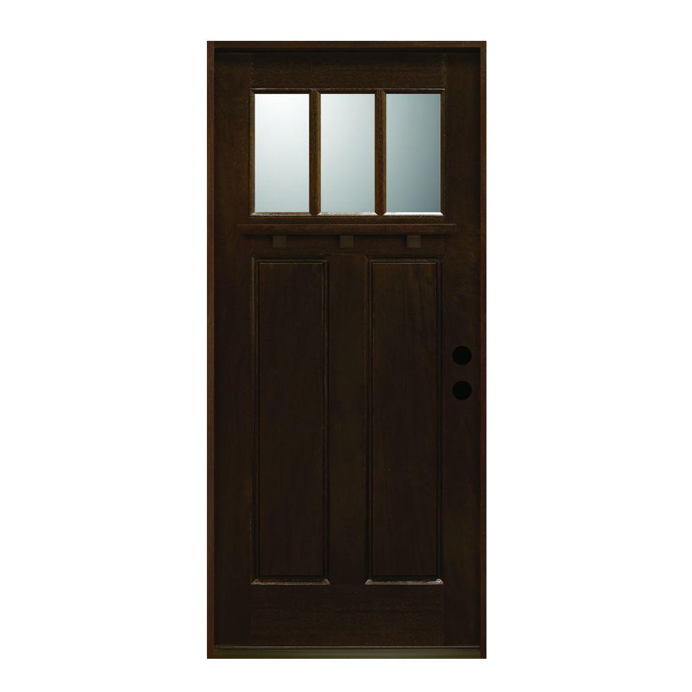 Antique - Doors & Windows - The Home Depot Craftsman Collection 3 Lite Prefinished Antique Mahogany Type Solid - Antique - Doors & Windows - The Home Depot