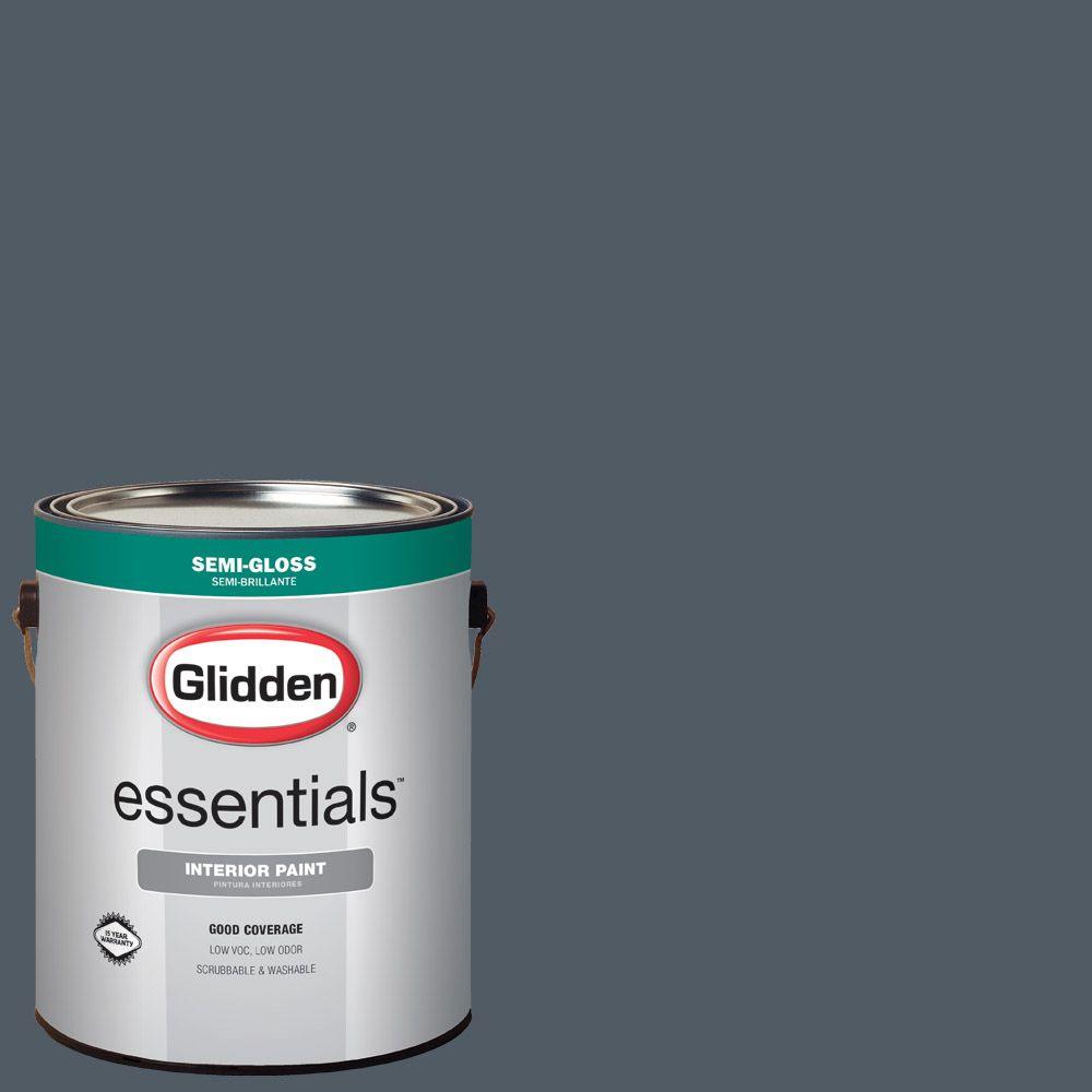 Glidden Essentials 1 Gal Hdgcn47d Sophisticated Navy Semi Gloss Interior Paint