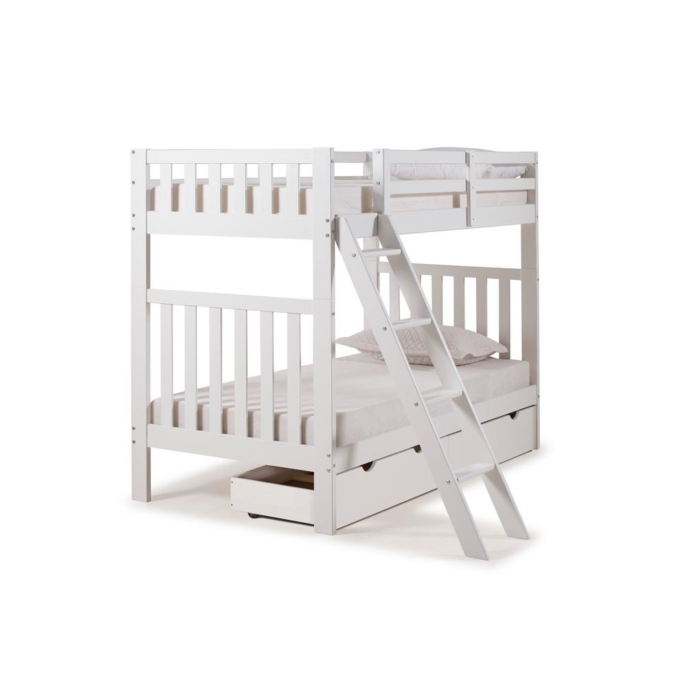 Dorel Living Vivienne White Twin Over Bunk Bed Fa1010bb The Alaterre Furniture Aurora White Twin Over Bunk Bed With Storage