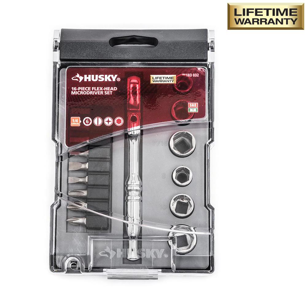 Husky 1/4 in. Drive Microdriver Set (16Piece)HMDS16PC The Home Depot