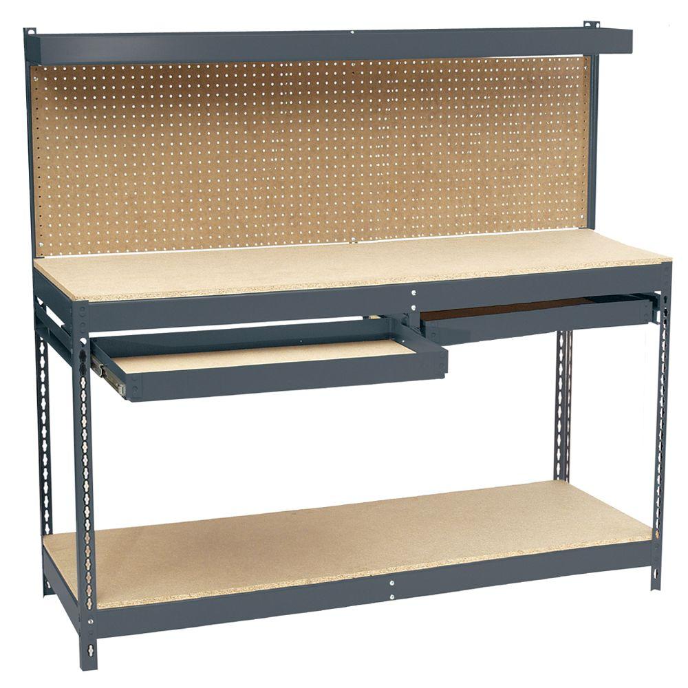 Edsal 60 in. H x 72 in. W x 24 in. D Steel Workbench with 