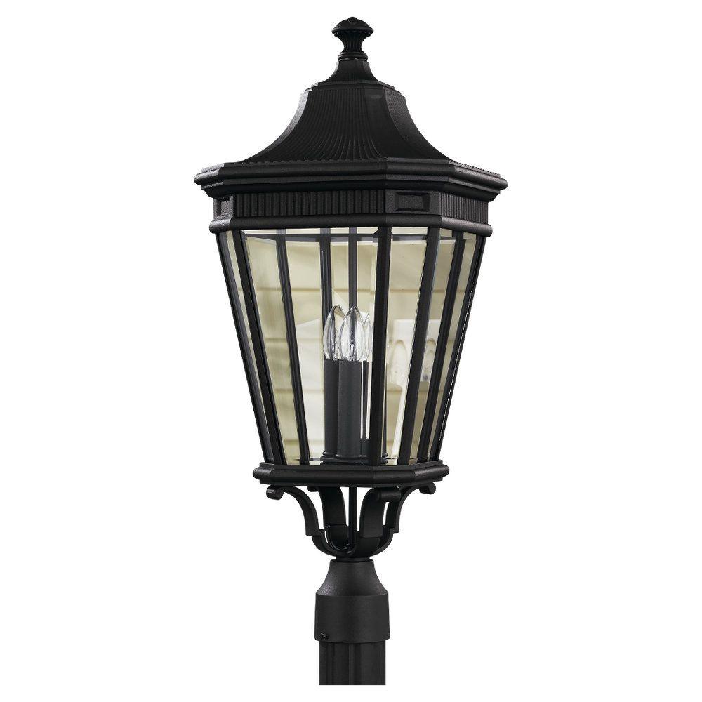 Post Light Outdoor Lighting Accessories The Cotswold Lane 3 Light Black Outdoor Post