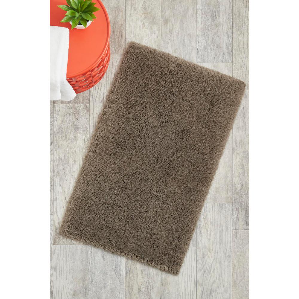 Stylewell Fawn Brown 17 In X 25 In Non Skid Cotton Bath Rug