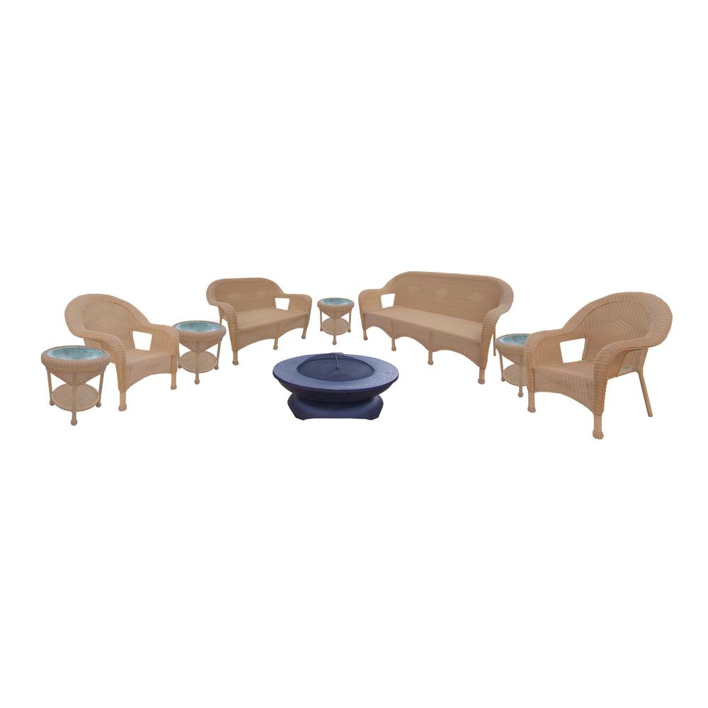 Hampton Bay Sauntera 5 Piece Wicker Patio Seating Set With Red Hampton Bay Sauntera 5 Piece Wicker Patio Seating Set With Red Cushions Frs80750 St The Home Depot