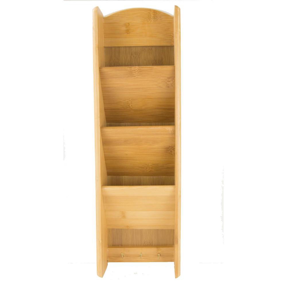 Home Basics 3 Shelf 6 In X 20 In Bamboo Letter Rack Lr01068