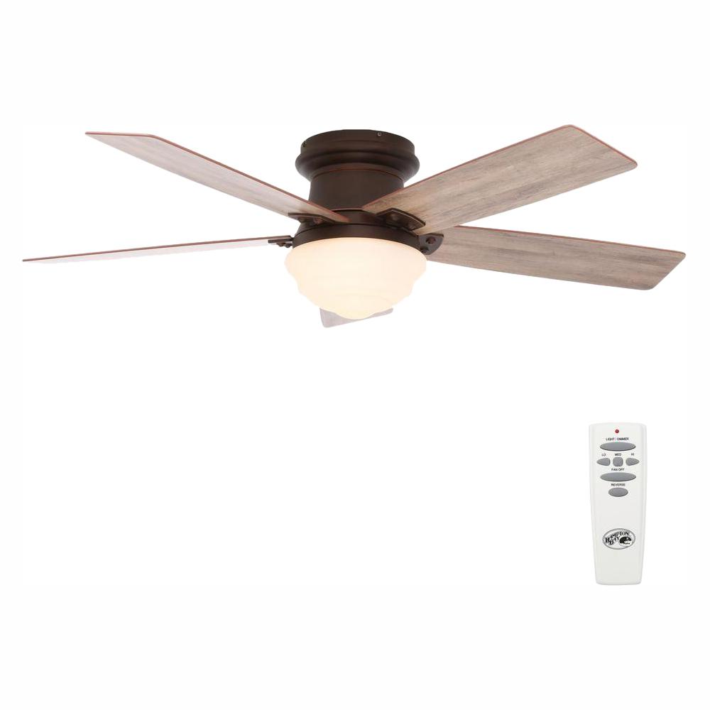 Hampton Bay Maxwell 52 In Led Indoor Mediterranean Bronze Ceiling Fan With Light Kit And Remote Control