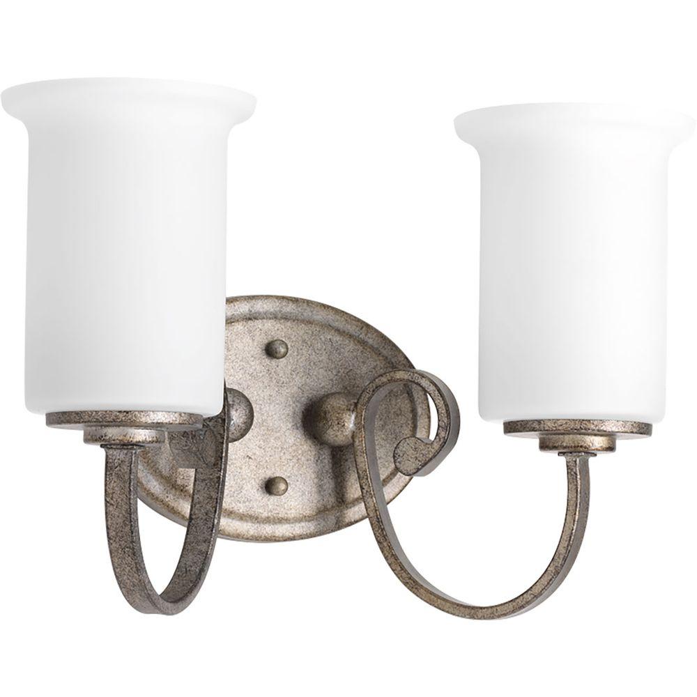 Progress Lighting Clearance Vanity The Stroll Collection 2 Light Pebbles Bathroom Vanity With Gl Shades