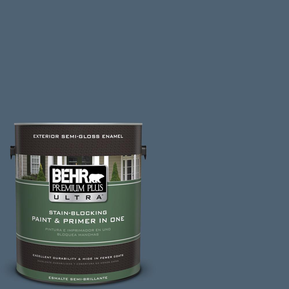 BEHR Premium Plus Ultra 1 gal. #T17-17 Midnight Show Semi-Gloss ...