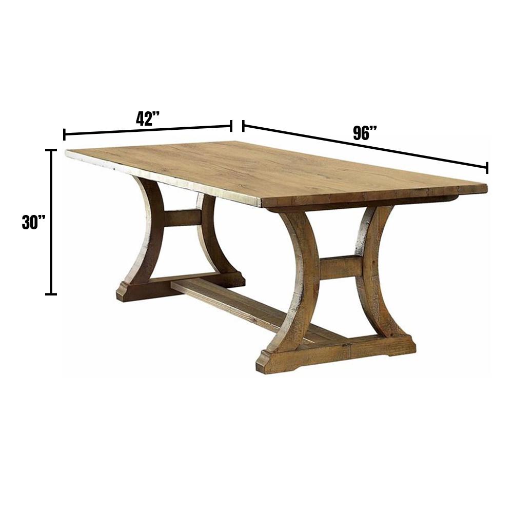 William's Home Furnishing Gianna 96 in. Rustic Pine Dining Table