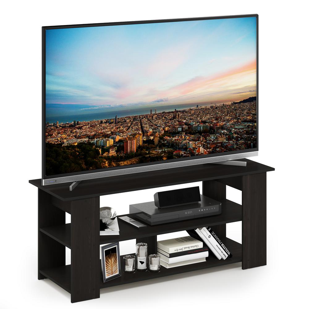 Furinno Jaya 47 In Espresso Particle Board Tv Stand Fits Tvs Up To 50 In With Cable Management 15118ex The Home Depot