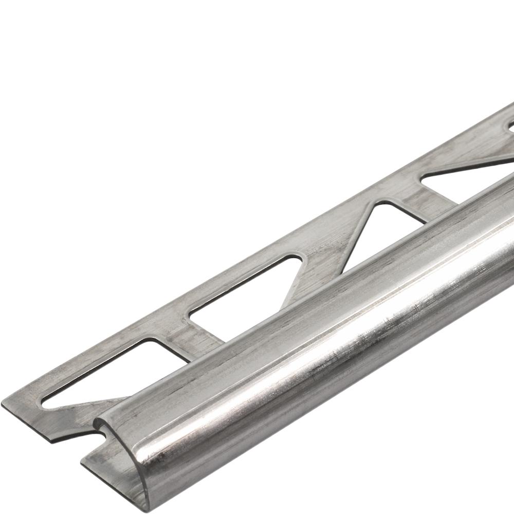 Dural Durondell Profile 1/2 in. Bullnose Stainless Steel Metal Tile Edge TrimDRE125 The Home
