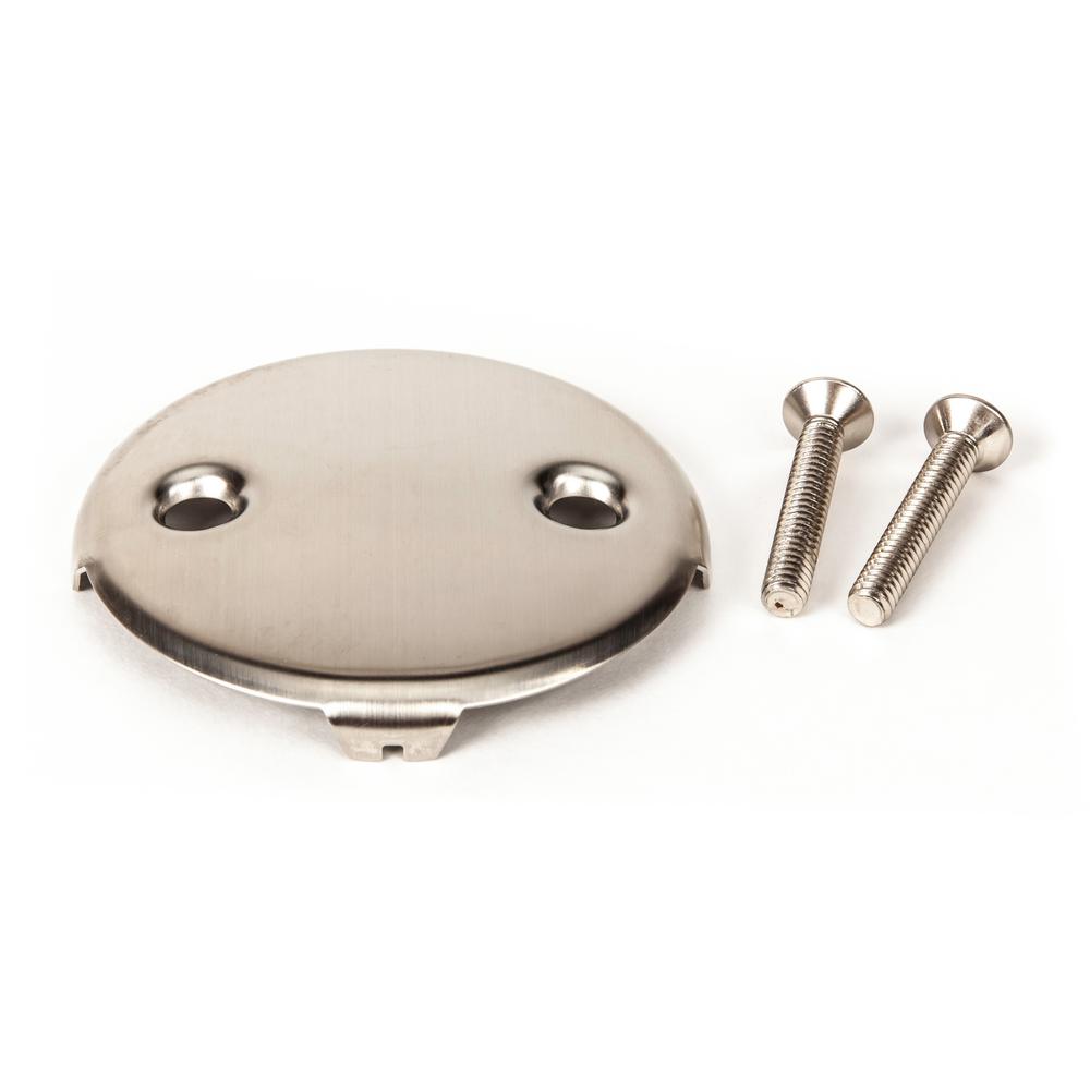 ONE HOLE BRUSHED NICKEL TUB WASTE OVERFLOW FACEPLATE  WITH SCREW