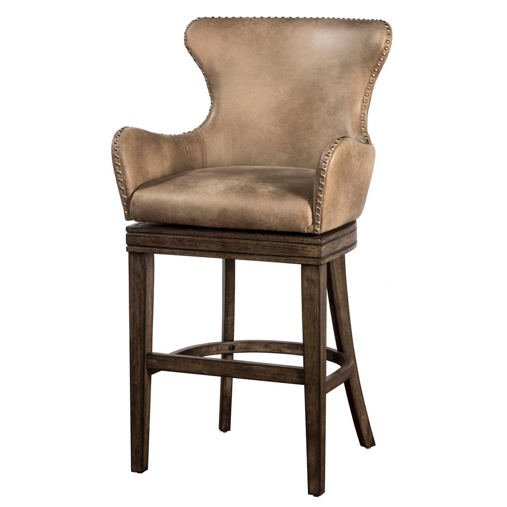 Hilale Furniture Caydena 30 In Rustic Gray Swivel Bar Stool 4346 Rustic Gray Swivel Bar Stool By Hilale Furniture