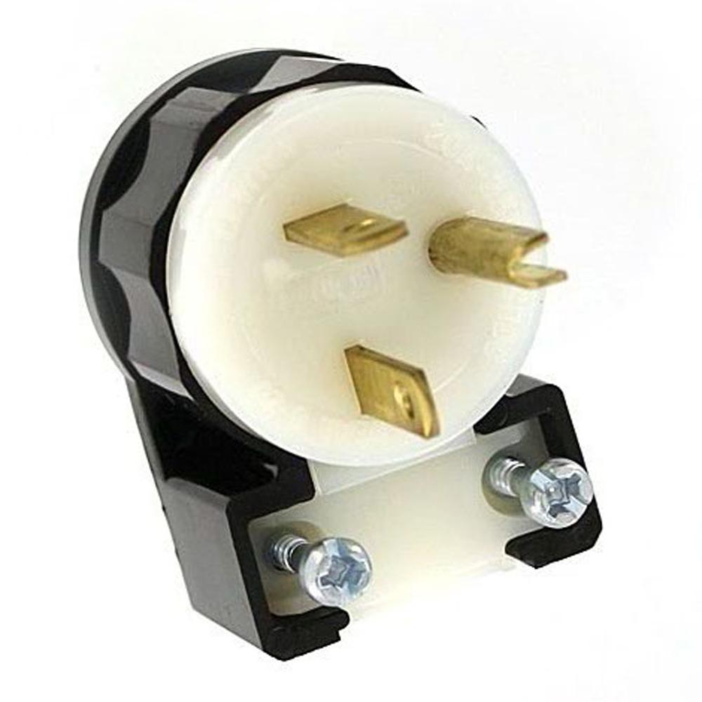 Leviton 20 Amp 250-Volt Straight Blade Grounding Angle ... leviton plug wiring green black and white 