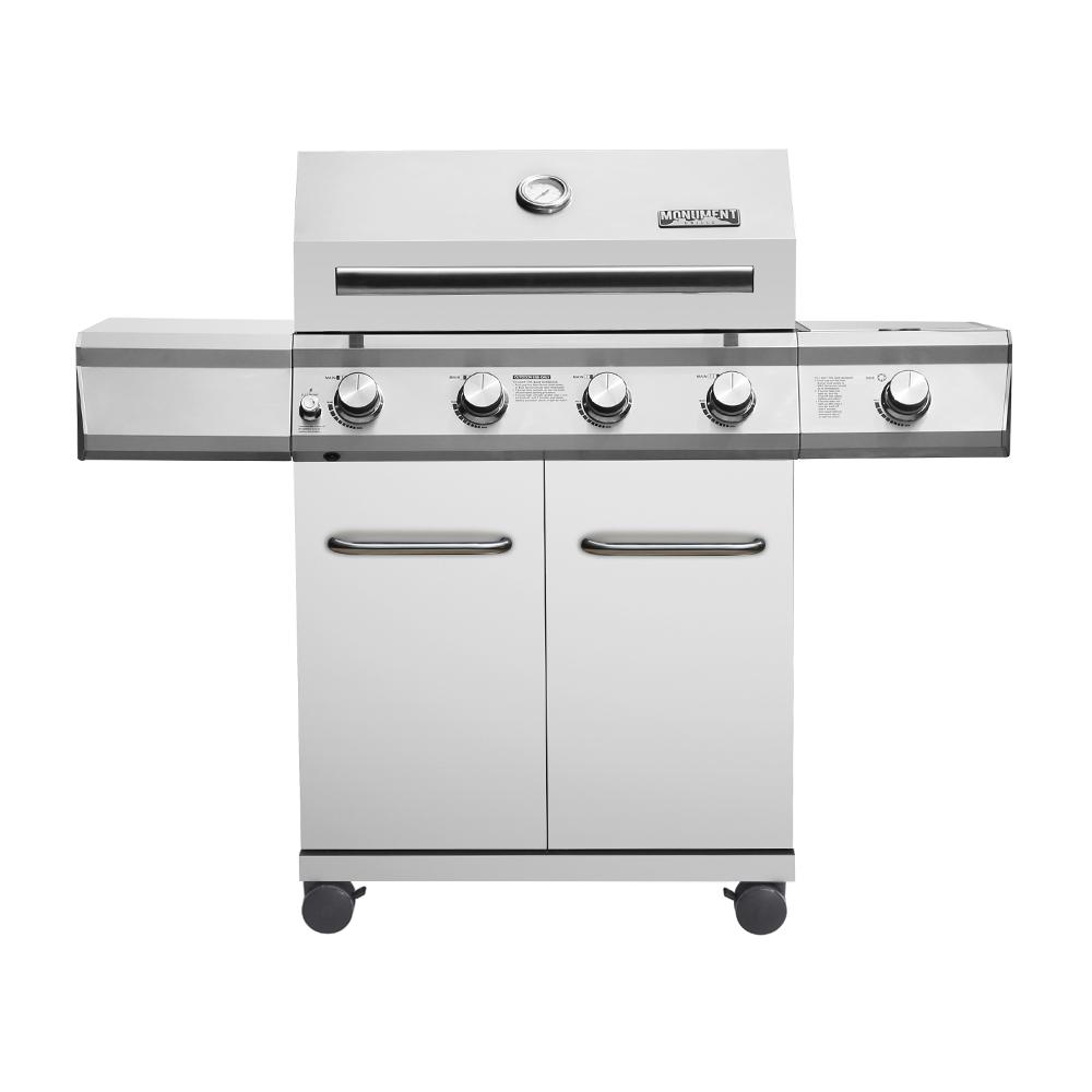 Monument Grills 4-Burner Propane Gas Grill in Stainless Steel with LED ...