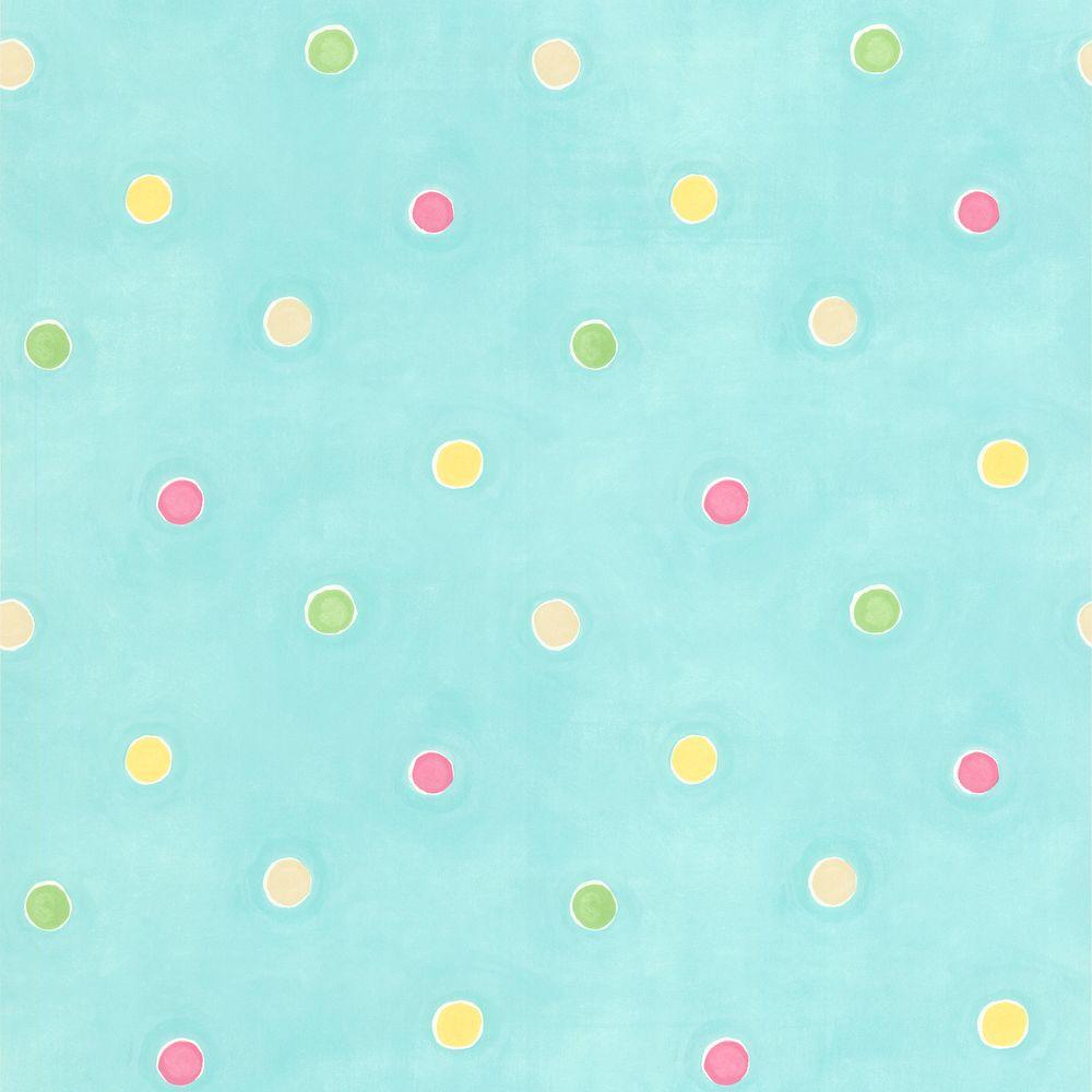 Brewster Sprinkles Aqua Polka Dots Wallpaper-443-90518 - The Home Depot