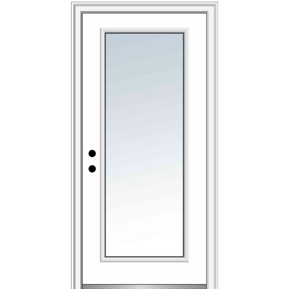 fiberglass door doors inswing mmi prehung lite smooth painted clear classic hand right glass