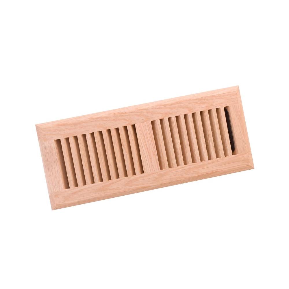 Zoroufy 4 In X 10 In Wood White Oak Unfinished Flush Mount Vent Register 20303 The Home Depot