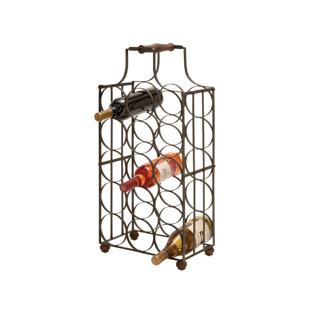 Gray Rectangular Footed 15Bottle Wine Rack63341 The Home Depot