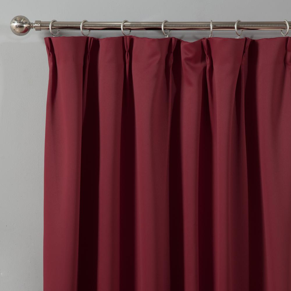 Best Home Fashion Burgundy 96 In L Blackout Pinch Pleat Curtain
