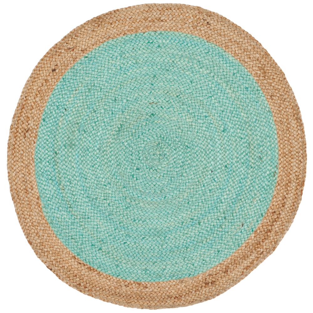 Safavieh Natural Fiber Aqua Beige 3 Ft X Round Indoor Area Rug