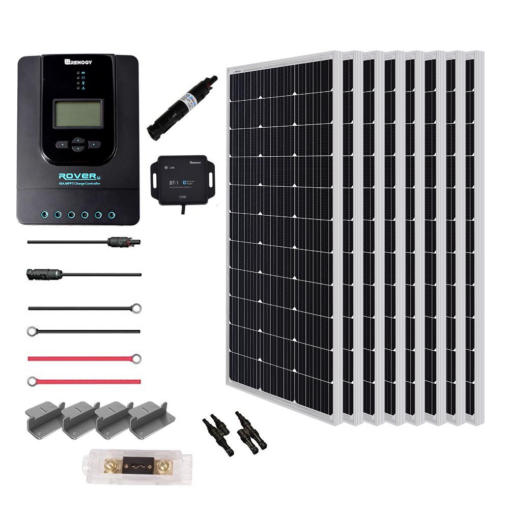 Renogy 800 Watt 24 Volt Monocrystalline Solar Power Panel Premium Kit Off Grid 40 Amp Mppt Controller