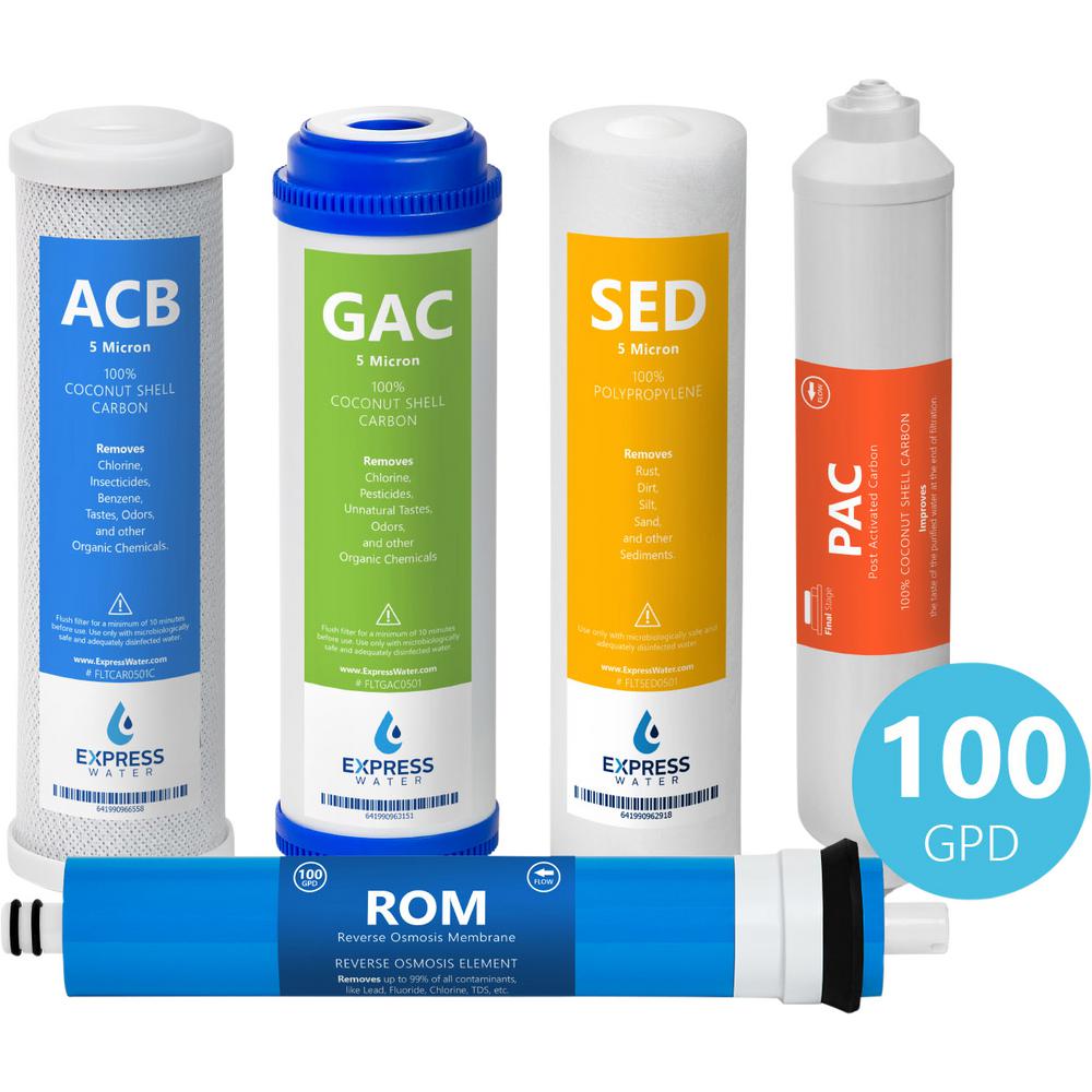 Express Water 6 Month Reverse Osmosis System Replacement Filter Set 5