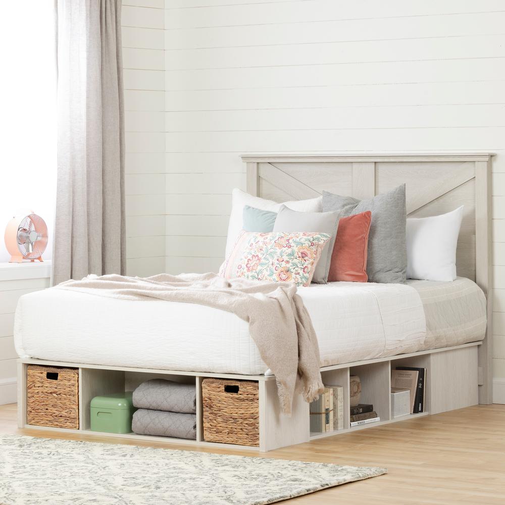 South S Avilla Winter Oak And Rattan Queen Bed 12278 The Home Avilla Winter Oak And Rattan Queen Bed
