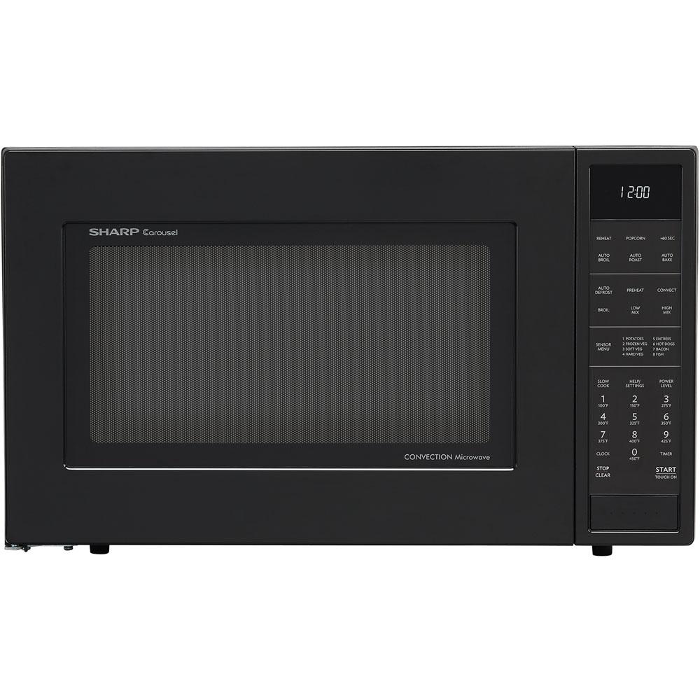 Sharp 1.5 cu. ft. Countertop Convection Microwave in Black, BuiltIn