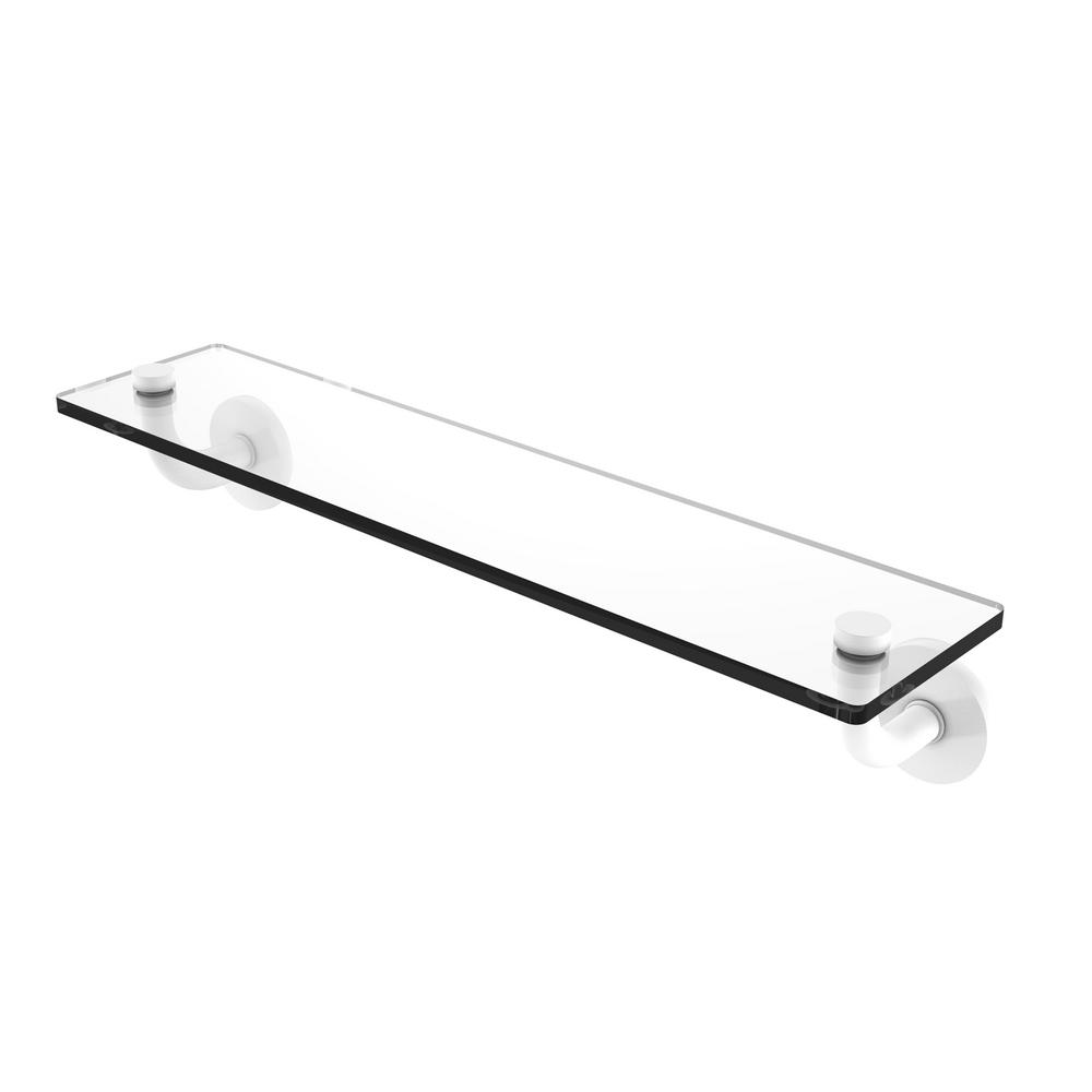 Allied Brass Remi Collection 22 In Glass Vanity Shelf With Beveled Edges In Matte White Rm 1 22 Whm The Home Depot