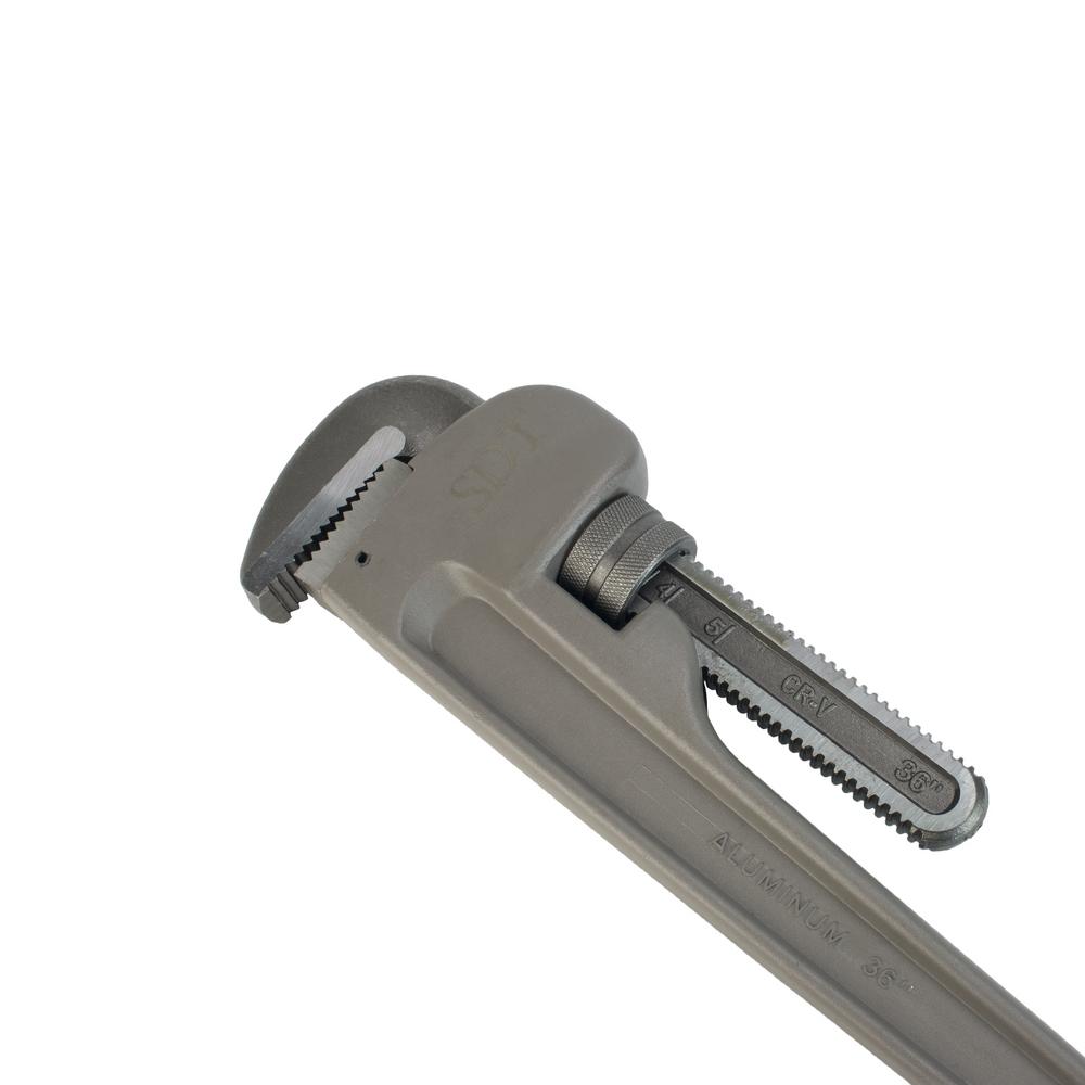 Aluminum Pipe Wrench with Drop Forged Steel Jaws Aluminum, 48-Inch