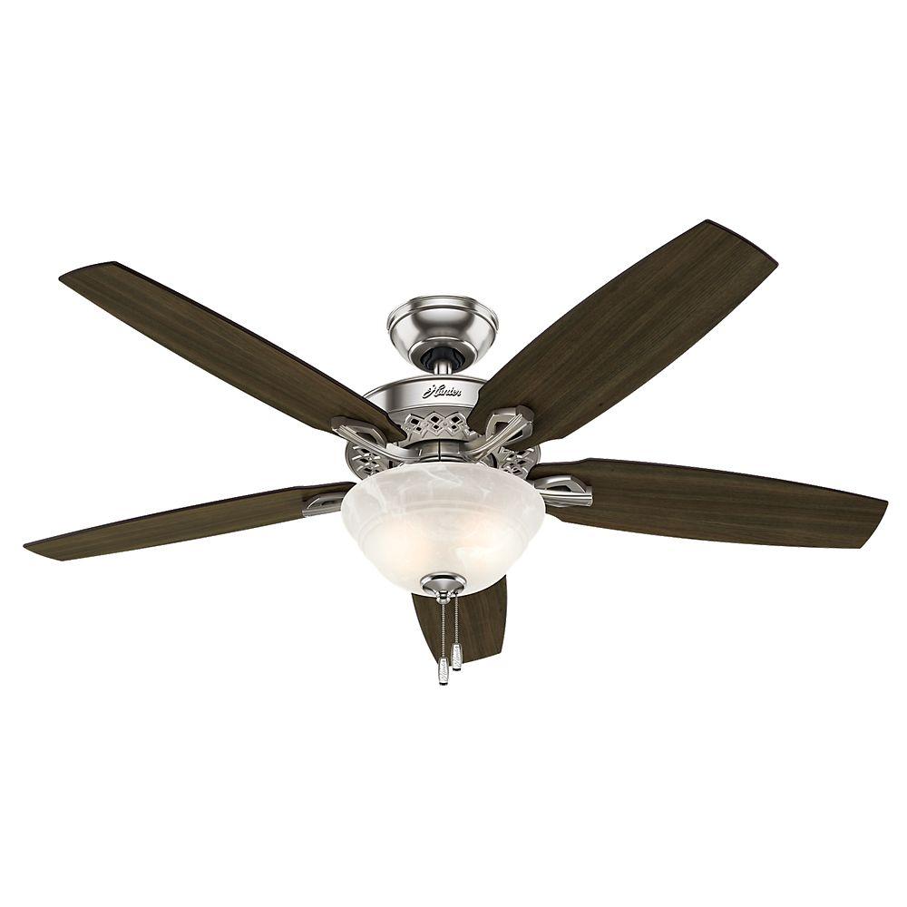 Hunter Heathrow 52 In Indoor Brushed Nickel Ceiling Fan With Light Kit 52110 The Home Depot