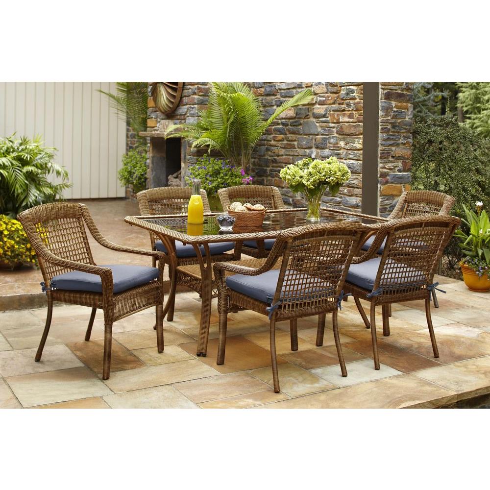 Hampton Bay Spring Haven Brown 7-Piece All-Weather Wicker ...