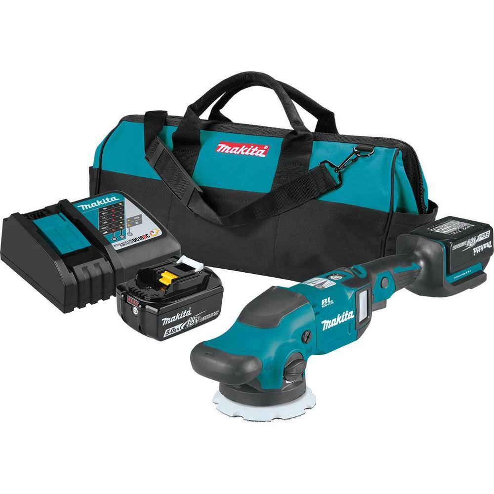 Makita 18 Volt Lxt Lithium Ion Brushless Cordless 5 In6 In Dual Action Random Orbit Polisher 