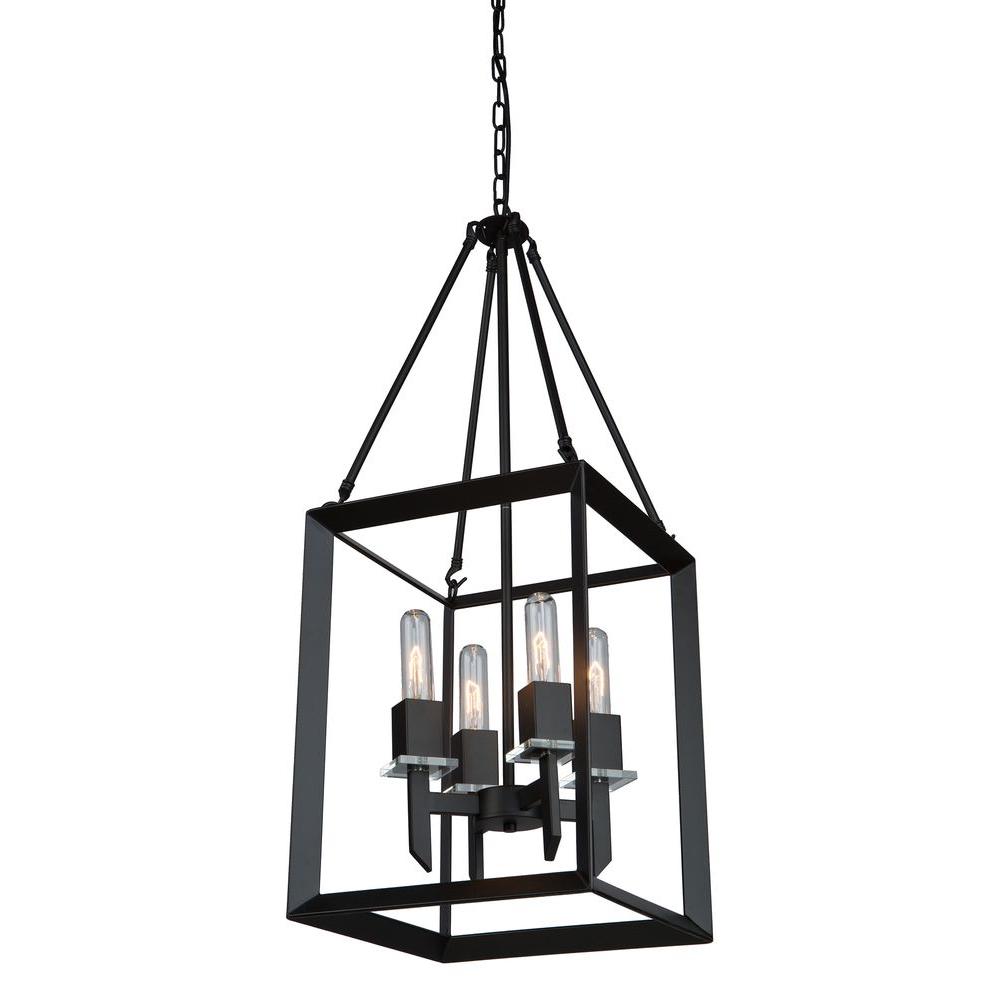 ARTCRAFT Vineyard Monte 4-Light Black Chandelier