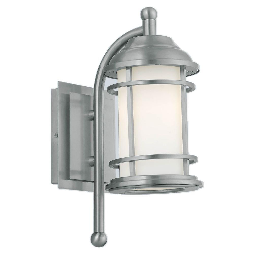 Modern Outdoor Wall Lighting The Home Depot Portici 1 Light Stainless Steel Outdoor Wall Mount Lamp